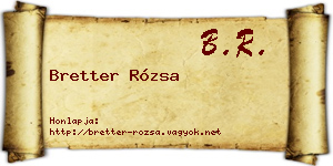 Bretter Rózsa névjegykártya